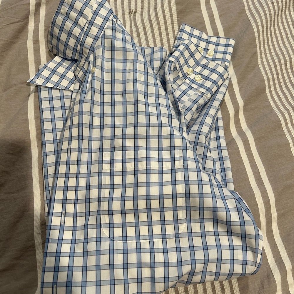 Brooks Brothers Blue and White Plaid Shirt